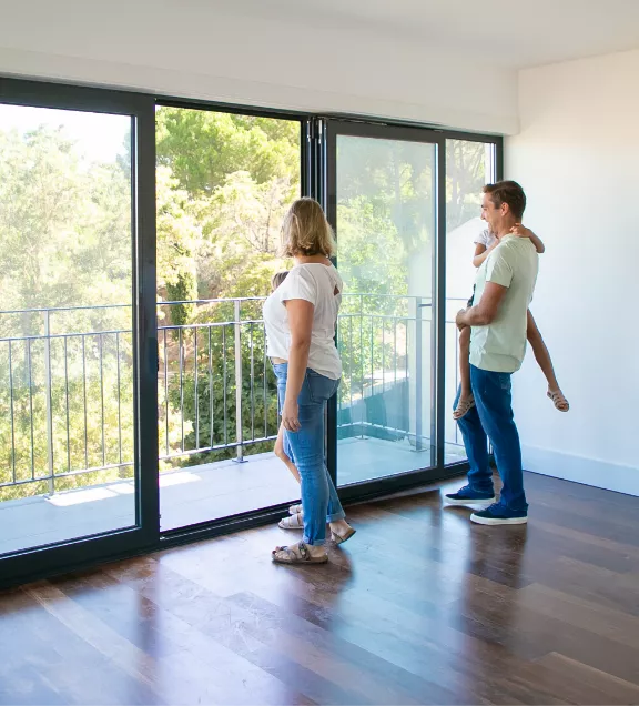 family in new apartment